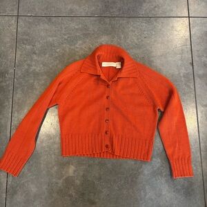 Orange Cropped Wool Sweater